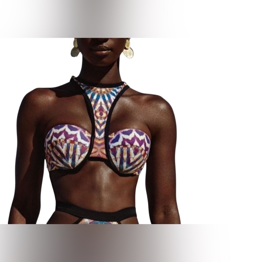 Andrea Iyamah New Halter Neck Bikini Top Size Small